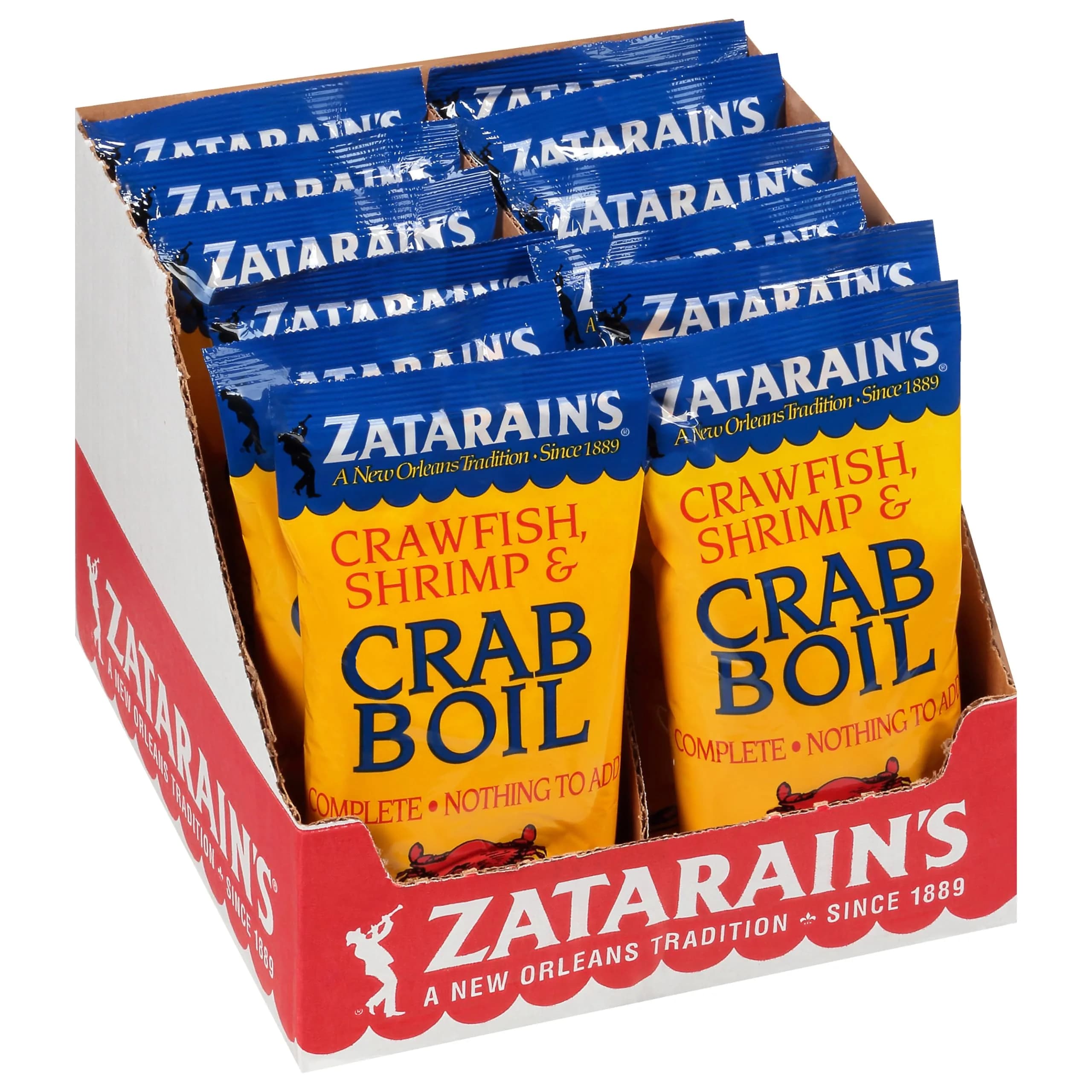 Zatarain's Crawfish, Shrimp & Crab Boil 3 oz (85 g) | Authentic New Orleans Seafood Seasoning — Pack of 12