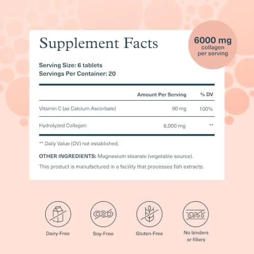 Youtheory Advanced Collagen 6,000 mg | Hydrolyzed Collagen Peptides & Vitamin C for Hair, Nails & Joints, 120 Tablets thumbnail 2