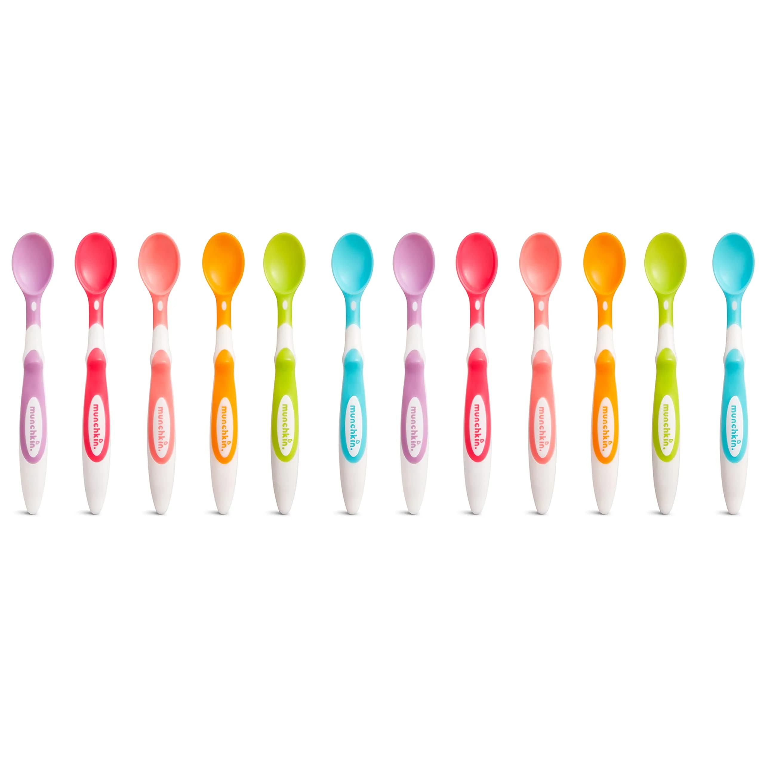 Munchkin Soft Tip Baby Spoons, BPA Free, 12 Count | Gentle Feeding for Infants — Multicolor