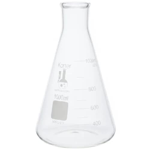 Karter Scientific 1000ml Erlenmeyer Flask with Narrow Mouth & Graduations | 3.3 Borosilicate Glass thumbnail 2