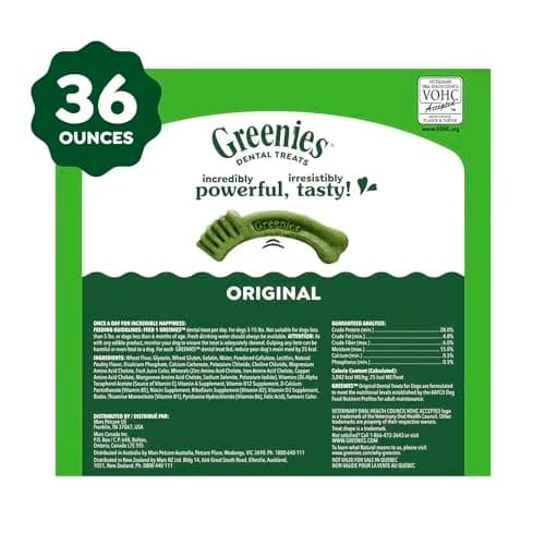 Greenies Teenie Original Natural Dental Dog Treats, Chicken, 130 Count (36 oz / 1020 g) | Vet-Recommended for Small Dogs 5-15 lbs thumbnail 9