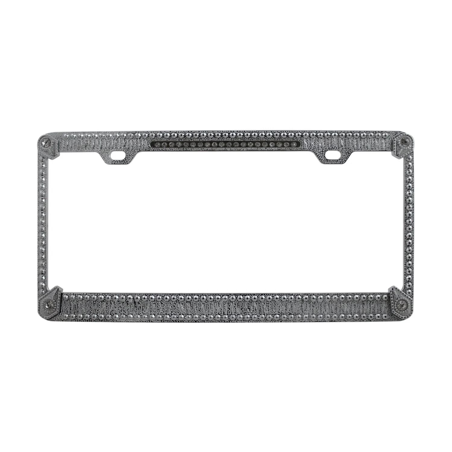 Pilot Automotive WL125-C Auto Ice License Frame with Diamonds | Heavy Duty Zinc Construction — chrome