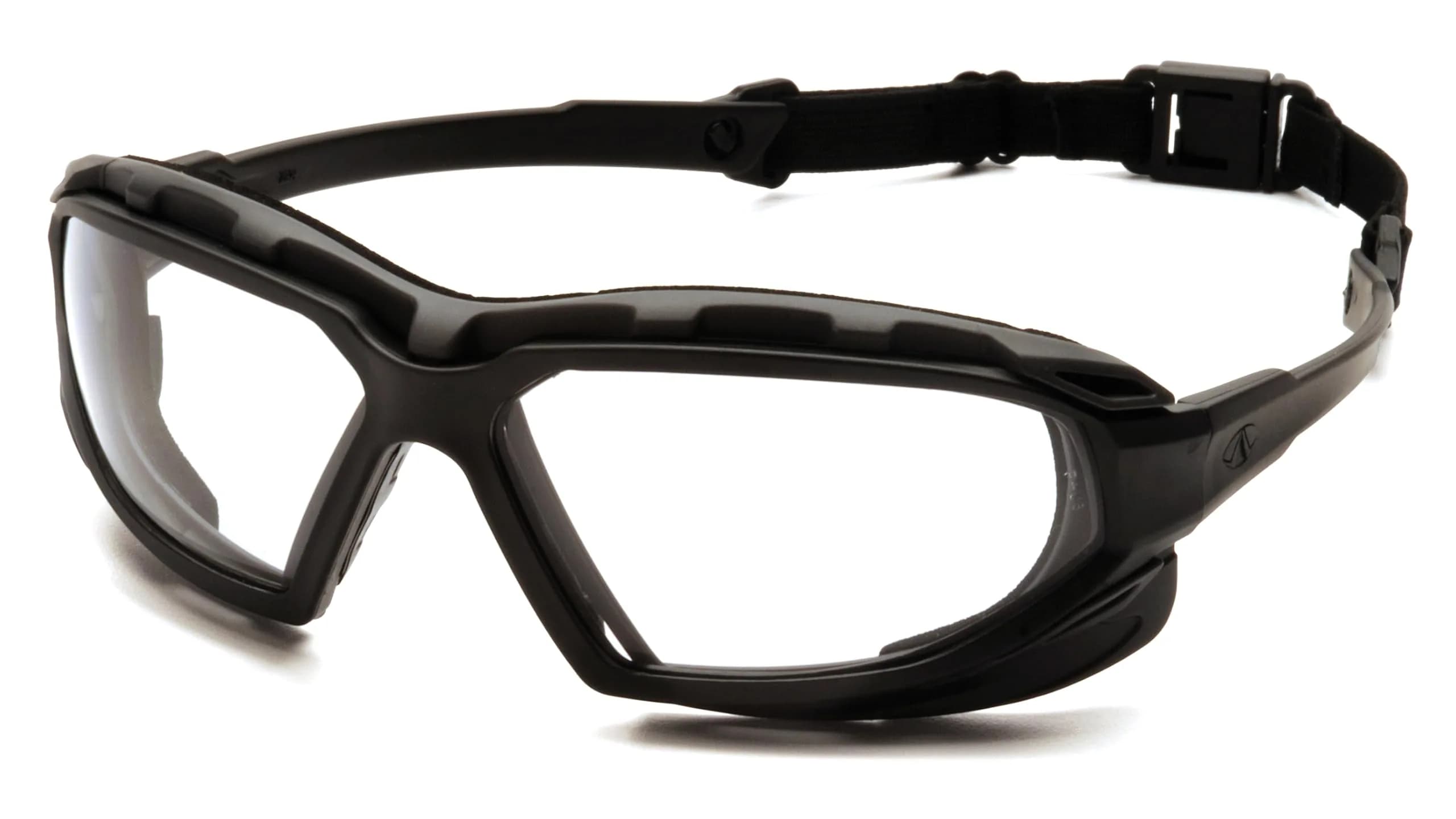 Pyramex Highlander XP Safety Glasses, Black-Gray Frame/Clear Anti-Fog Lens | Impact Resistant Polycarbonate - main product image