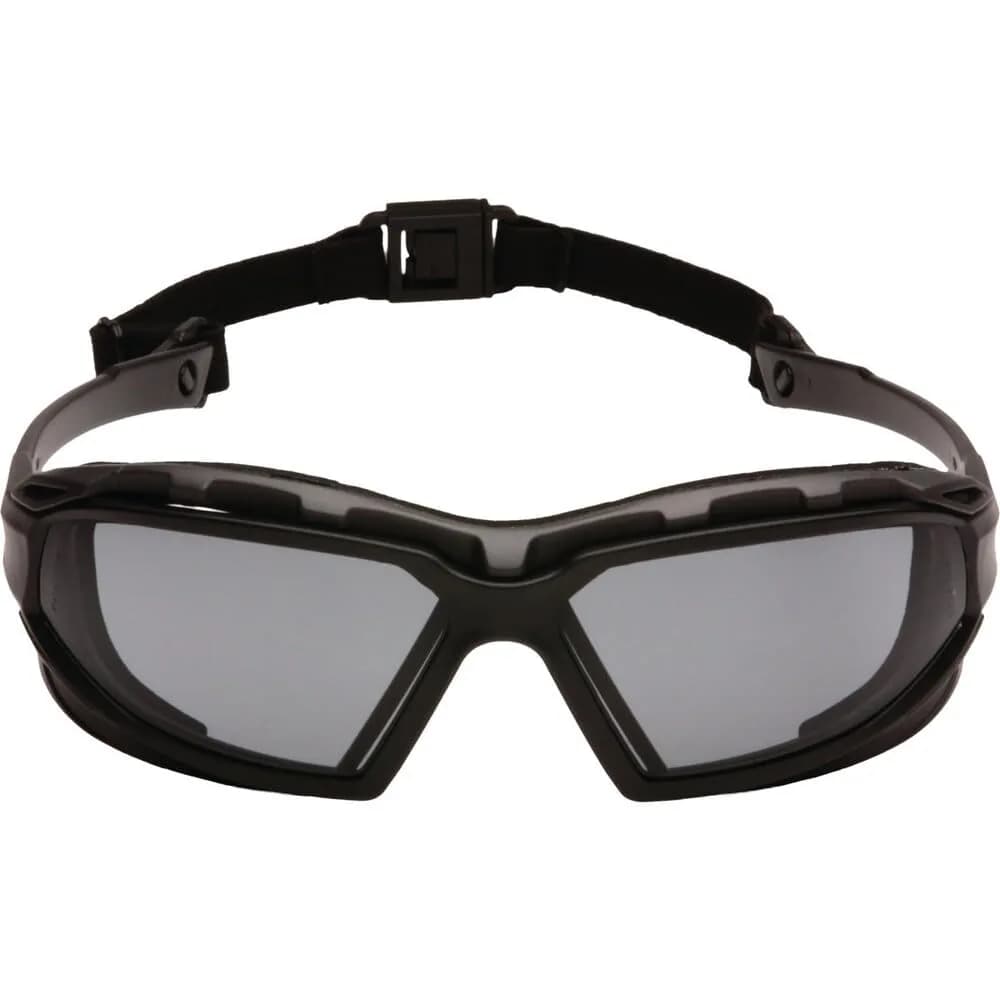 Pyramex Highlander XP Safety Glasses, Black/Gray Frame, Amber Anti-Fog Lens (1 Pair) — Black-gray Frame/Gray Anti-fog Lens
