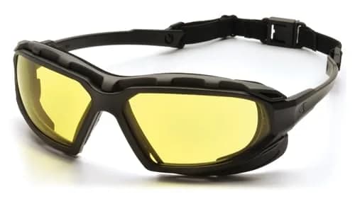 Pyramex Highlander XP Safety Glasses, Black/Gray Frame, Amber Anti-Fog Lens (1 Pair) thumbnail 1
