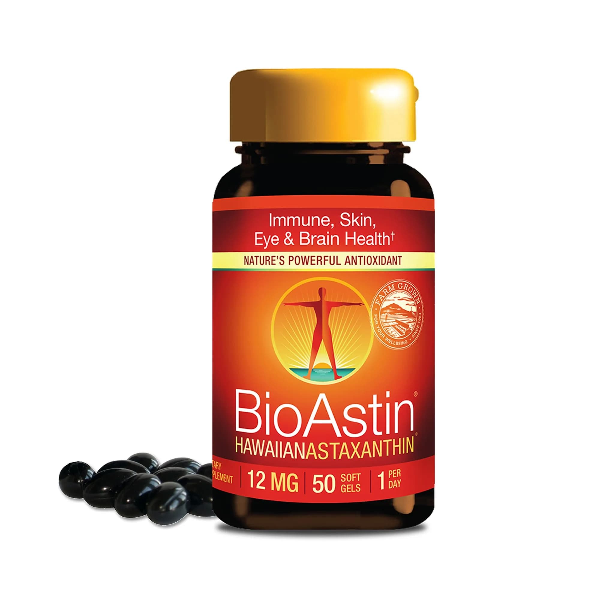 Nutrex Hawaii BioAstin Hawaiian Astaxanthin 12mg | Natural Antioxidant for Eye, Skin & Immune Support