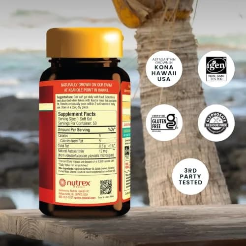 Nutrex Hawaii BioAstin Hawaiian Astaxanthin 12mg | Natural Antioxidant for Eye, Skin & Immune Support thumbnail 2