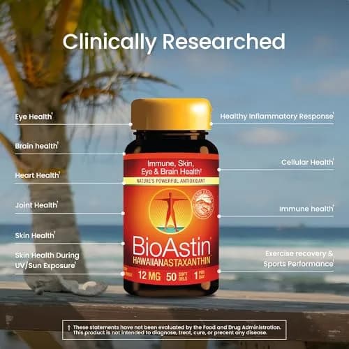 Nutrex Hawaii BioAstin Hawaiian Astaxanthin 12mg | Natural Antioxidant for Eye, Skin & Immune Support thumbnail 3