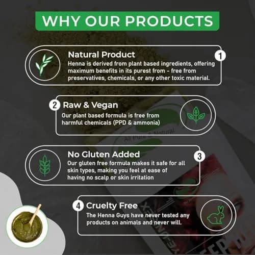 The Henna Guys Deep Red Henna Hair & Beard Color 100g | Natural Plant-Based Hair Dye thumbnail 8