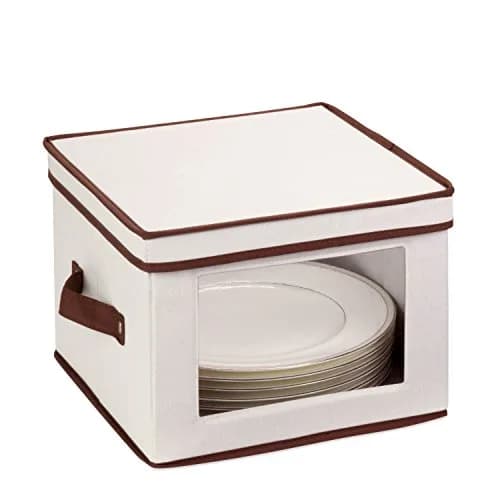 Honey-Can-Do Natural Canvas Storage Box, Medium Window 12x12 | Elegant & Durable Home Organizer thumbnail 3