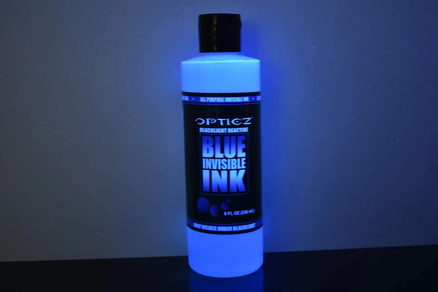 Opticz Blue UV Blacklight Reactive Security Ink 236ml (8 fl oz) | Invisible Ink for Security & Events - view 2