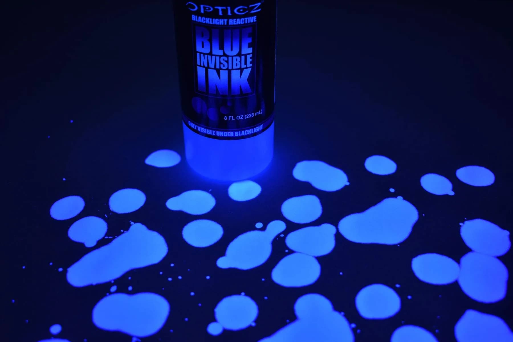Opticz Blue UV Blacklight Reactive Security Ink 236ml (8 fl oz) | Invisible Ink for Security & Events - view 3