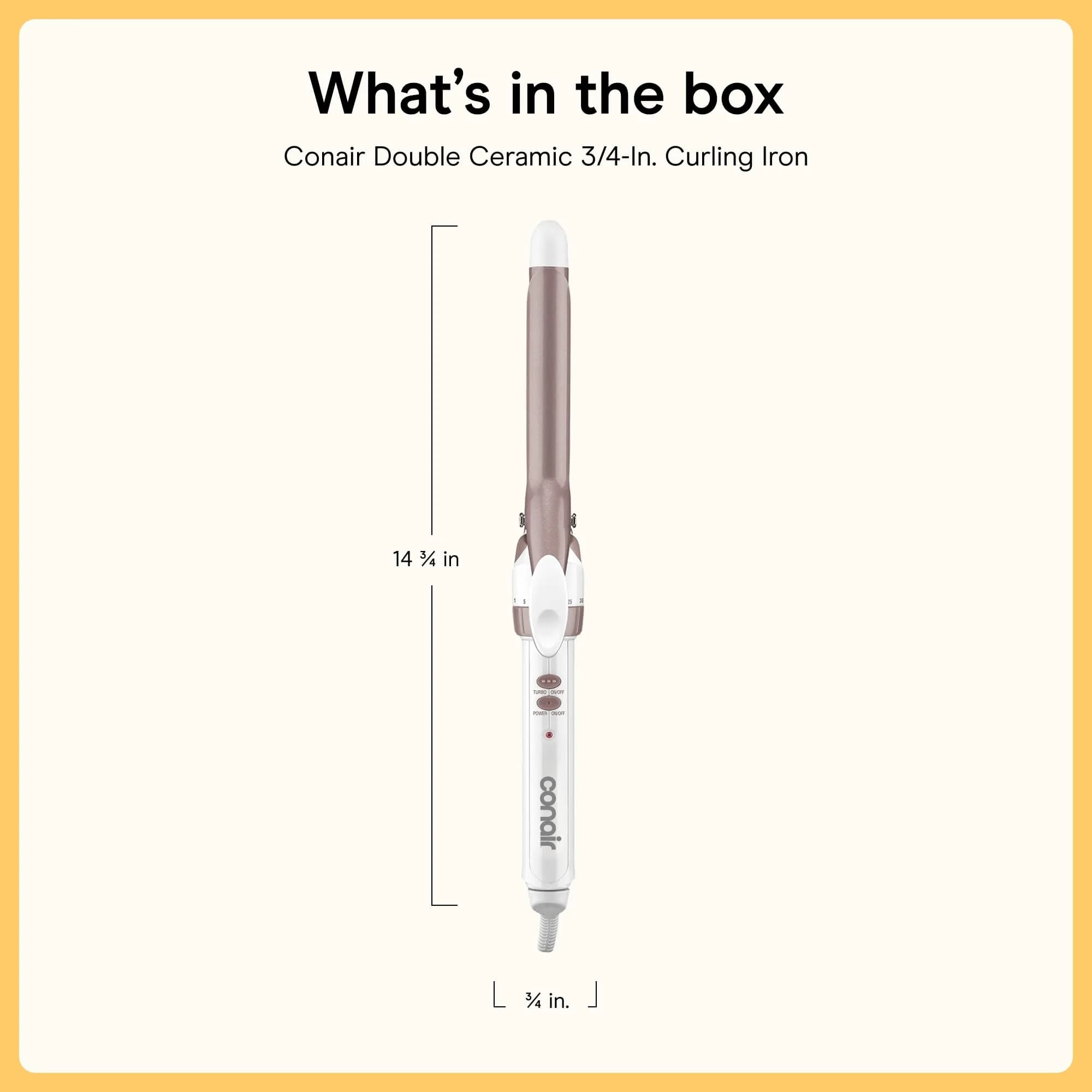 Conair Double Ceramic Curling Iron 1.9 cm (0.75-in) | 30 Heat Settings & Dual Voltage - view 7