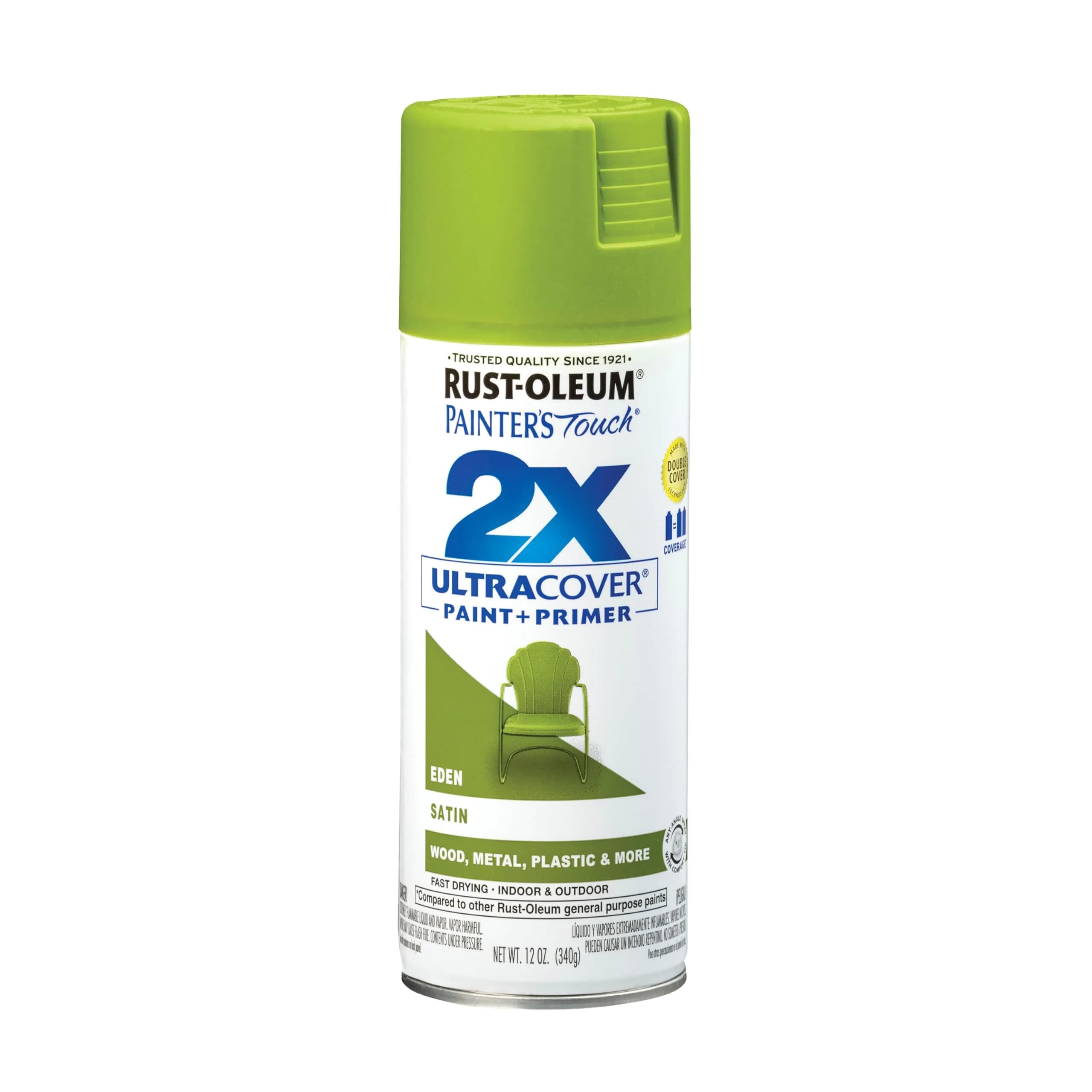 Rust-Oleum Painter's Touch 2X Ultra Cover Satin Eden Spray Paint, 340g - main product image