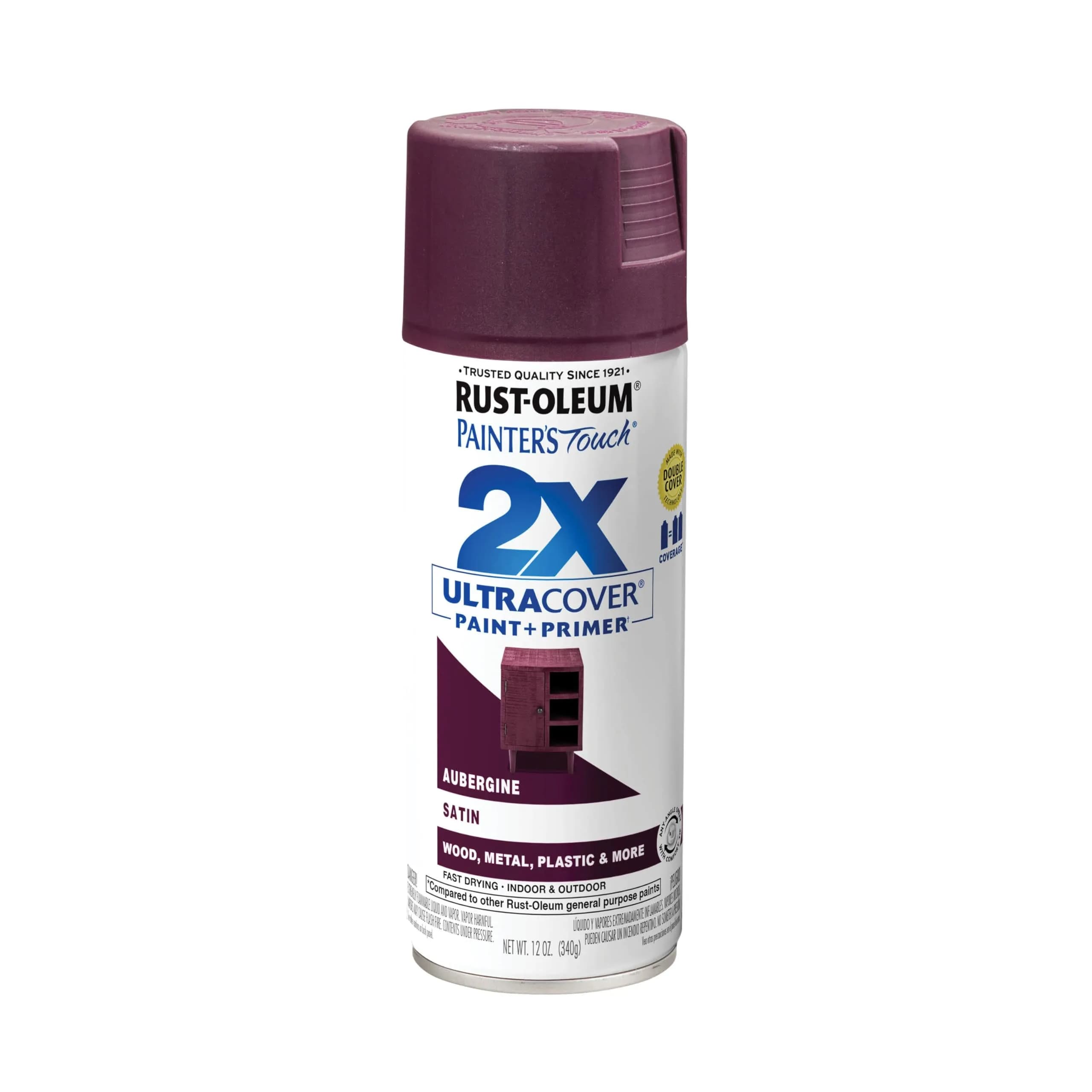 Rust-Oleum Painter's Touch 2X Ultra Cover Spray Paint, Satin Aubergine Finish - main product image