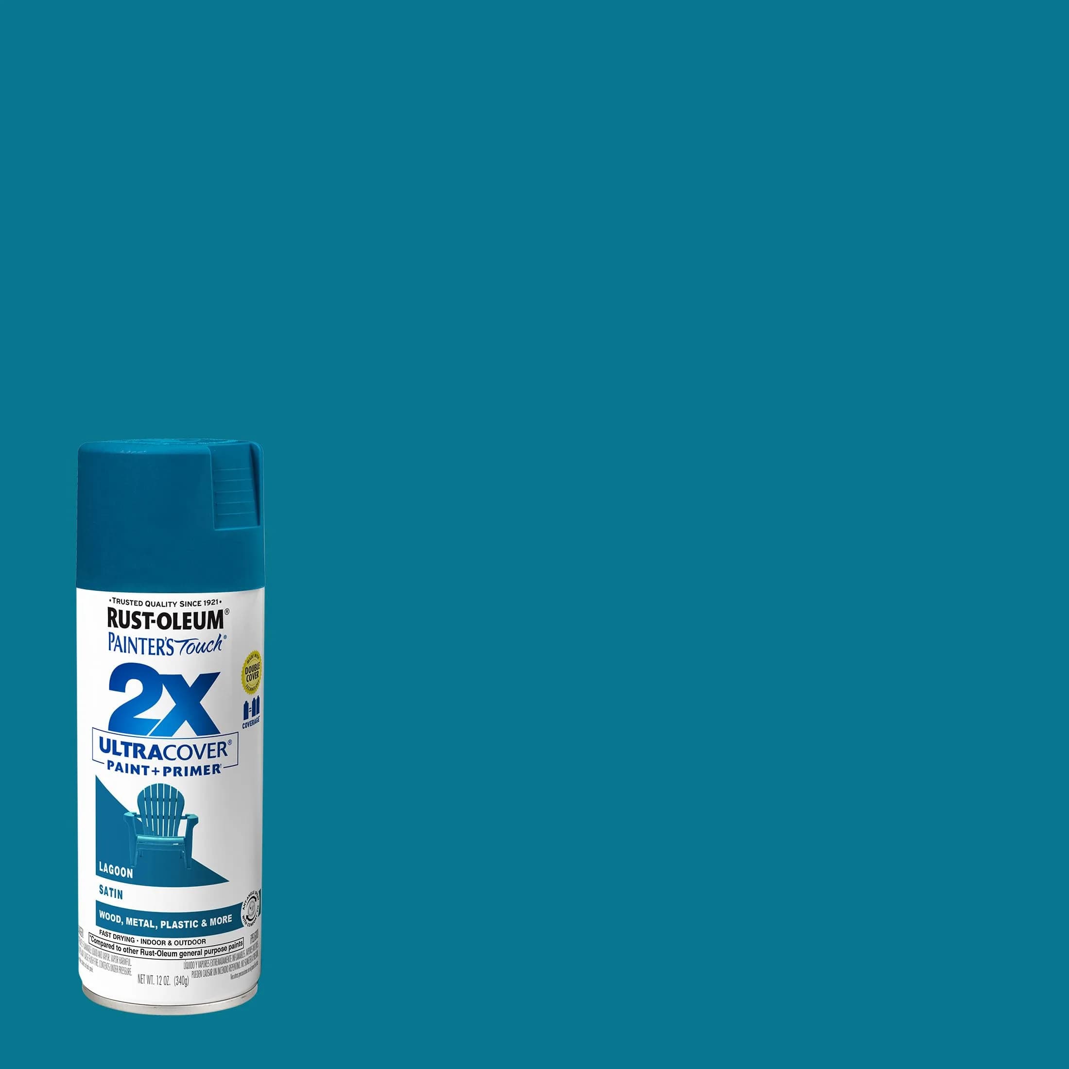 Rust-Oleum Painter's Touch 2X Ultra Cover Spray Paint, Satin Lagoon Finish - view 2