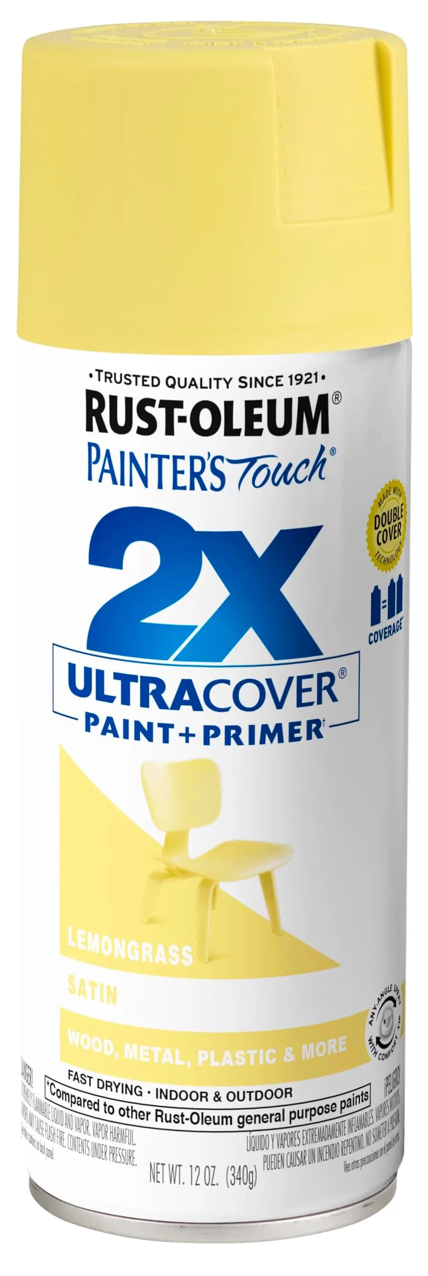 Rust-Oleum Painter's Touch 2X Ultra Cover Satin Lemon Grass Spray Paint - main product image