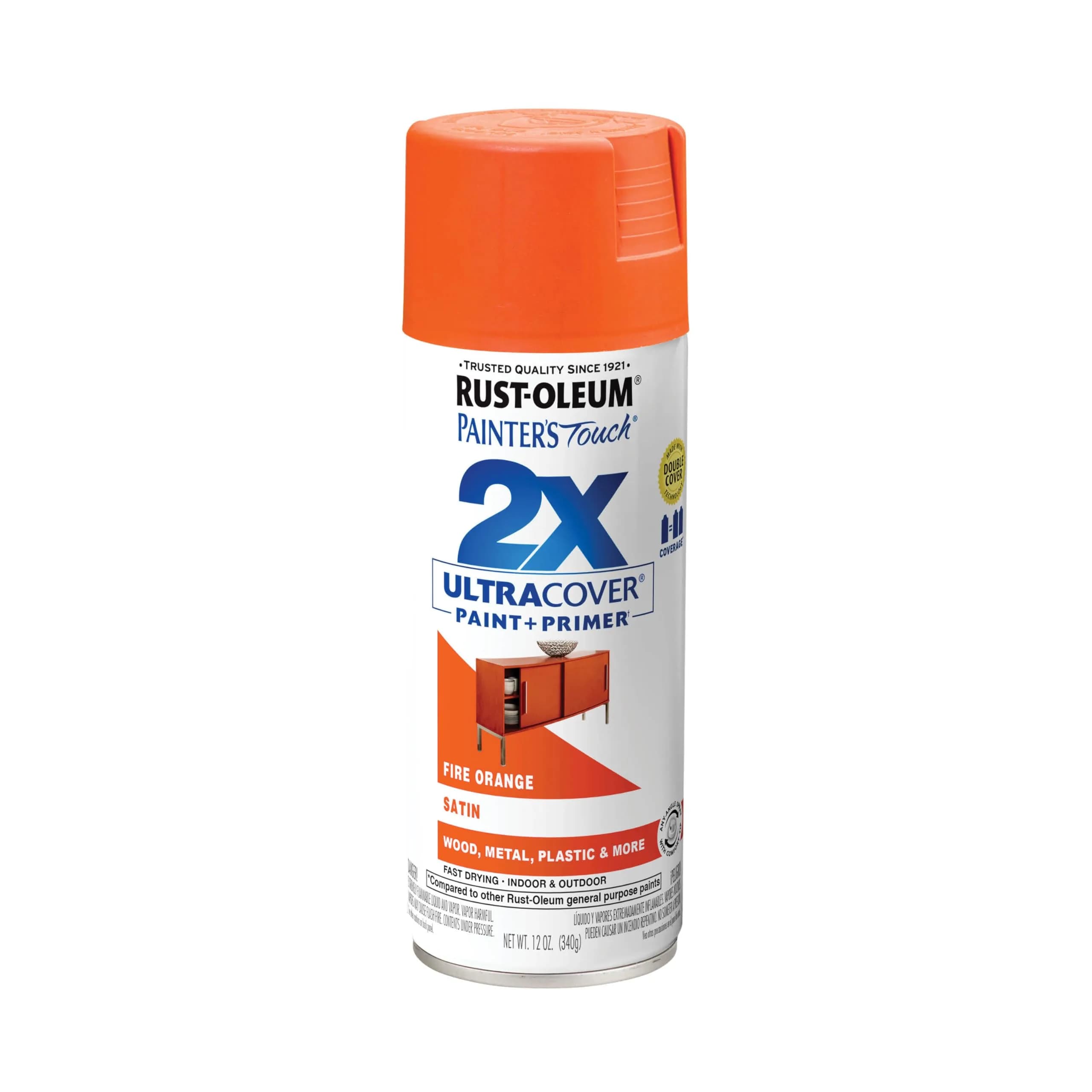 Rust-Oleum Painter's Touch 2X Satin Fire Orange Spray Paint - 340g - main product image