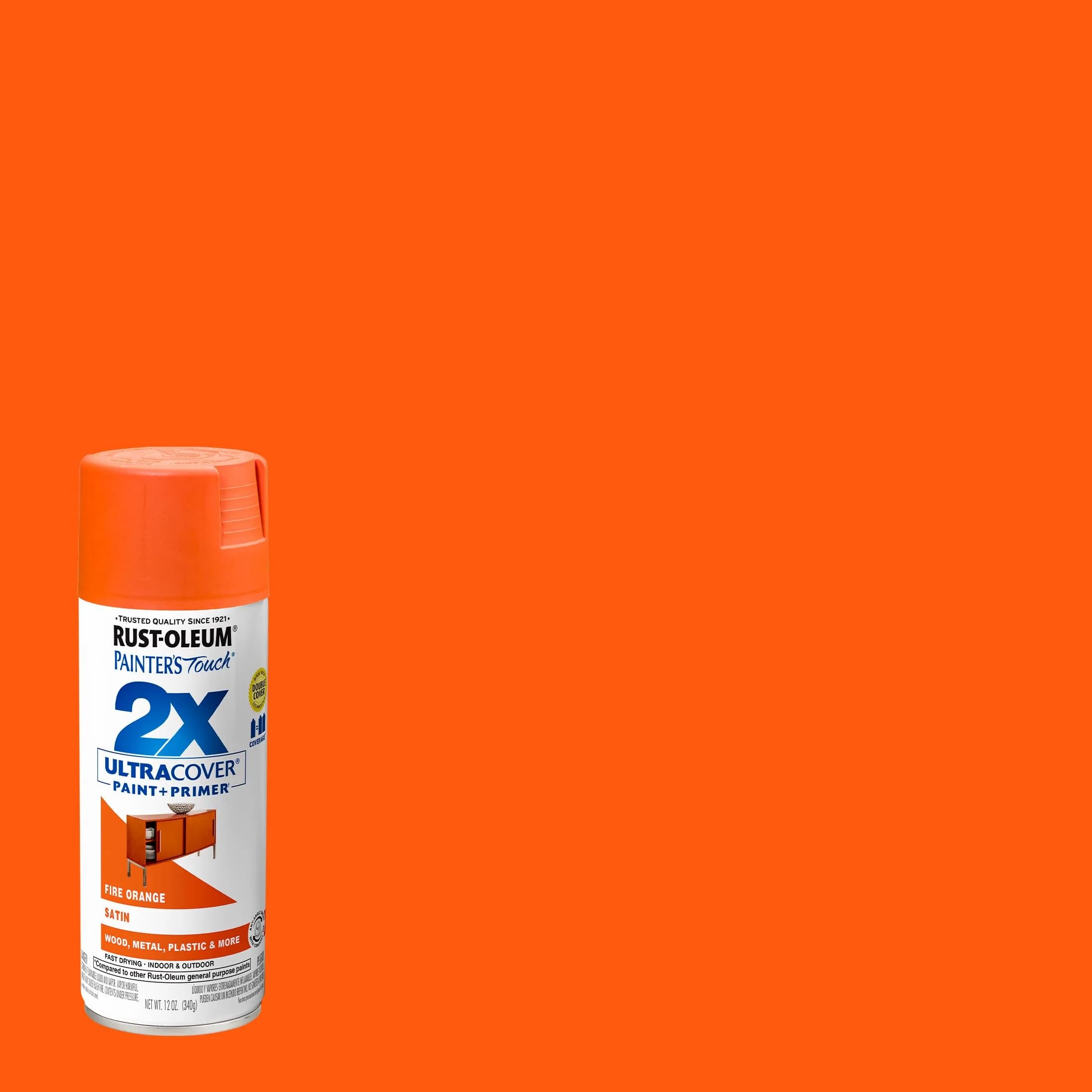 Rust-Oleum Painter's Touch 2X Satin Fire Orange Spray Paint - 340g - view 2