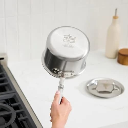 All-Clad D5 Stainless Steel 2 Qt Sauce Pan with Lid | Made in USA, Even Heat, Durable, Induction Safe thumbnail 8