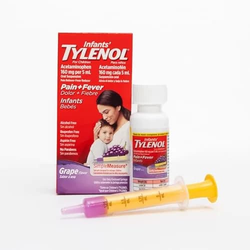 Tylenol Infants' Oral Suspension Grape 1 fl oz (29.57 ml) | Pediatrician Recommended Pain & Fever Relief thumbnail 8