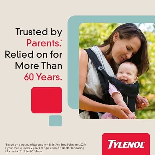 Tylenol Infants' Oral Suspension Grape 1 fl oz (29.57 ml) | Pediatrician Recommended Pain & Fever Relief thumbnail 3