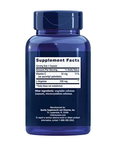 Life Extension L-Arginine Caps 700 mg 200 Capsules | Supports Arterial & Immune Health, 200-Day Supply thumbnail 2