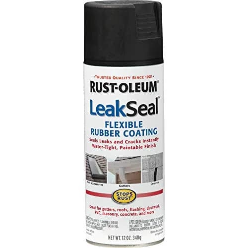 Rust-Oleum LeakSeal Black Rubber Coating Spray 24 fl oz (710 ml) | Seals Leaks & Cracks — Black / 12 Ounce