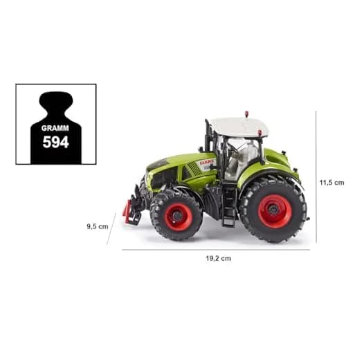 Siku Farmer Claas Axion 950 Tractor 1:32 Scale | Metal & Plastic Green Toy thumbnail 5