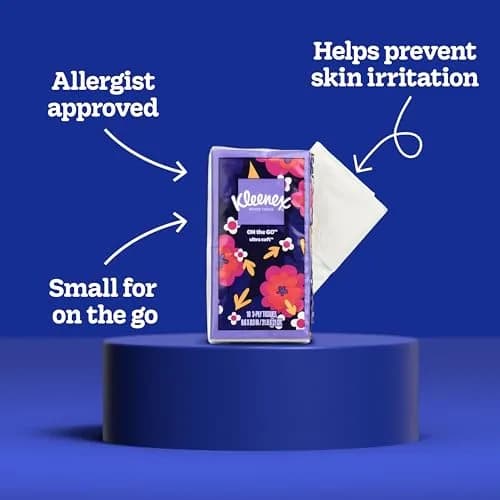Kleenex On-The-Go Facial Tissues, 8 Travel Packs, 10 Tissues per Pack | 3-Ply Soft & Absorbent thumbnail 2
