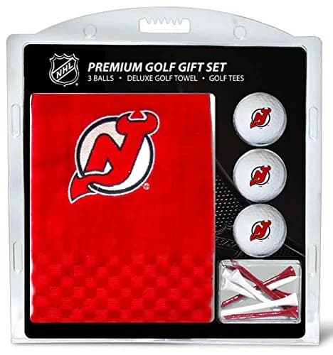 Team Golf NHL Embroidered Towel Gift Set New Jersey Devils | 16" x 22" Cotton Towel, 3 Golf Balls, 12 Tees thumbnail 1