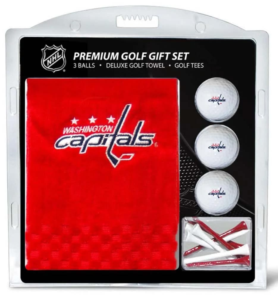 Team Golf NHL Washington Capitals Embroidered Golf Towel, Ball & Tee Set | 16" x 22" Cotton Towel - main product image