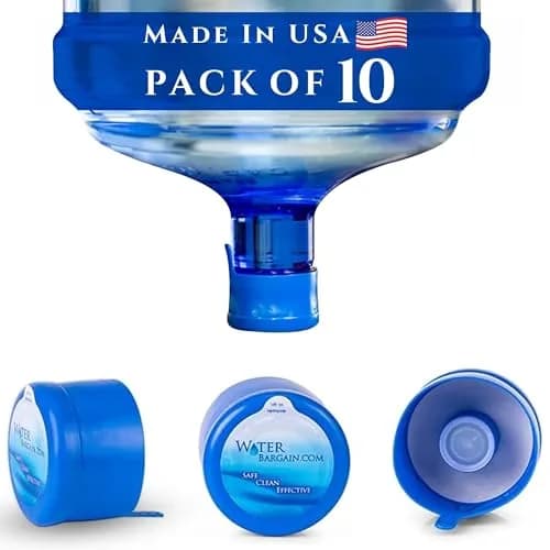 Water Bargain 3 & 5 Gallon Water Jug Caps - 10 Pack, USA Made | Spill-Proof, Airtight, Reusable thumbnail 1