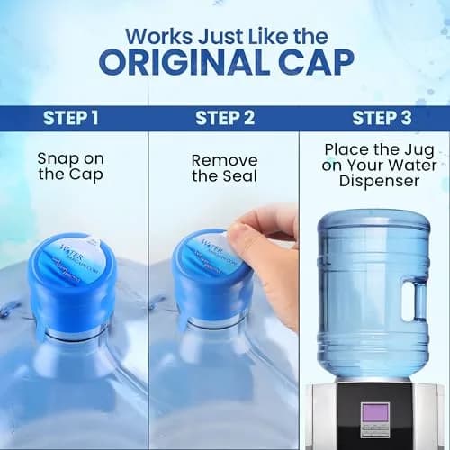 Water Bargain 3 & 5 Gallon Water Jug Caps - 10 Pack, USA Made | Spill-Proof, Airtight, Reusable thumbnail 5