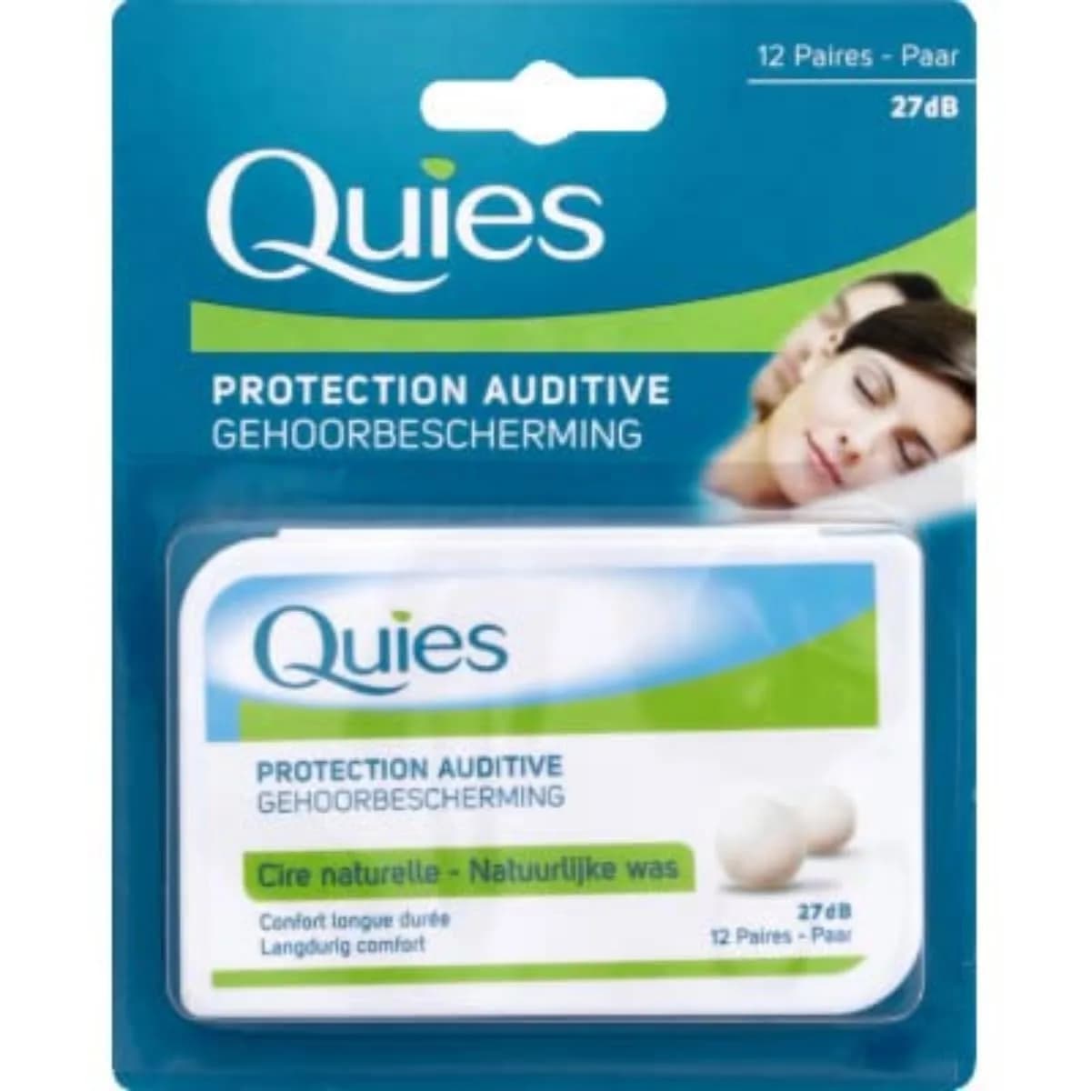 Quies Wax Ear Plugs - 12 pairs | Noise Reduction - 27 dB, Hygienic, Hypoallergenic