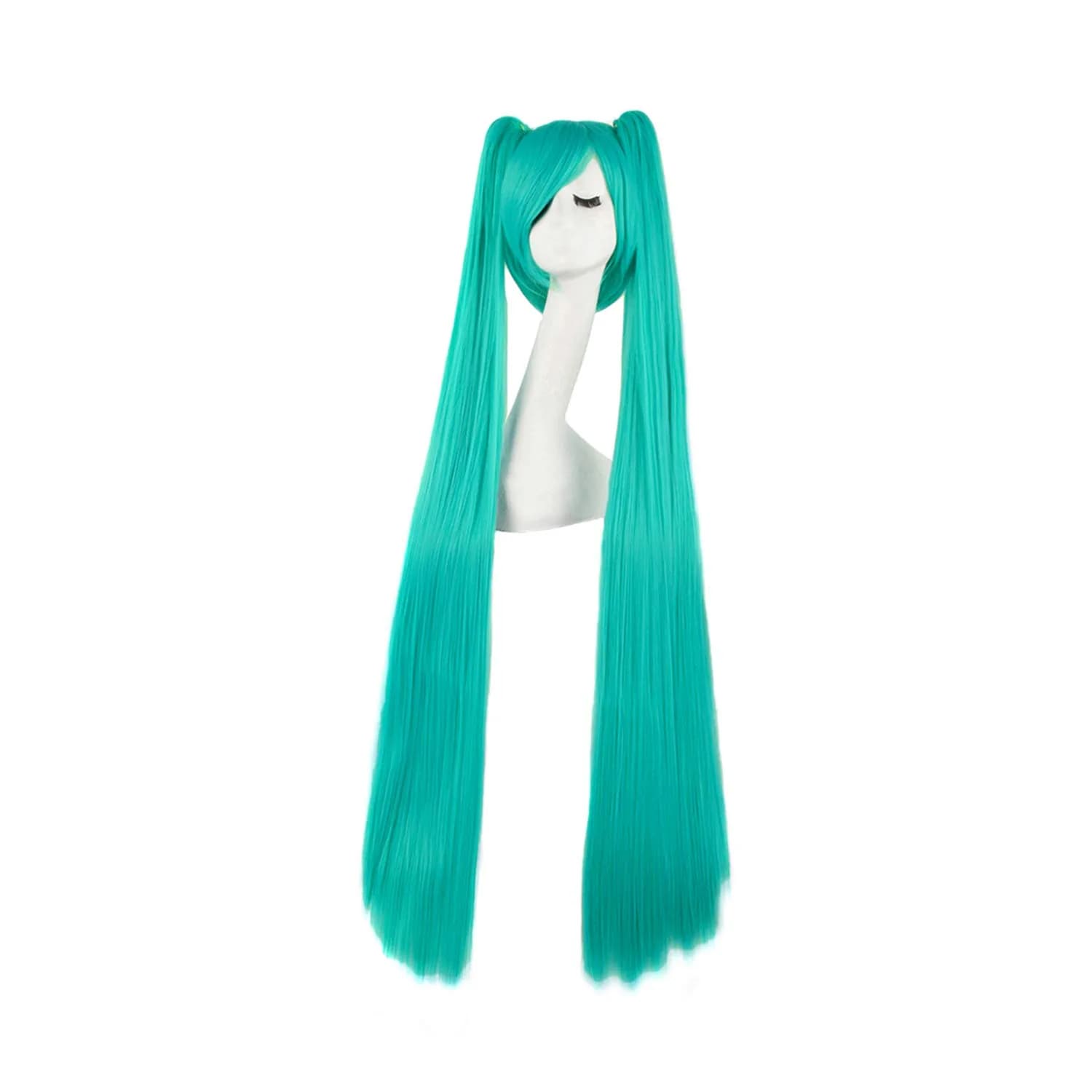 MapofBeauty Long Straight Cosplay Wig 120cm (47 Inch) | Mixed Cyan - main product image