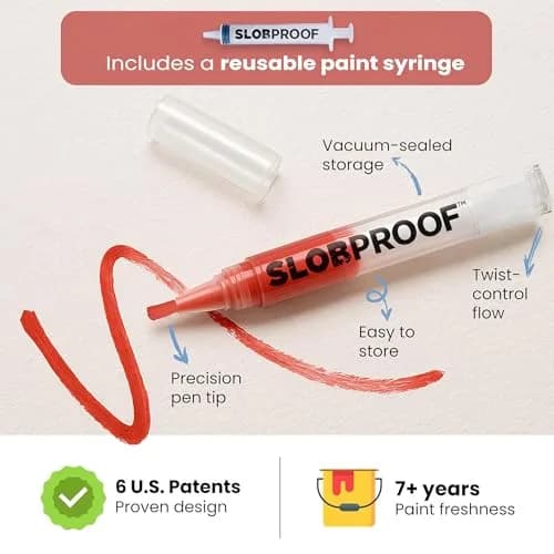 Slobproof Refillable Touch-Up Paint Pen, Pack of 2 - Precision Brush Tip | Mess-Free Tool for Small Areas thumbnail 4