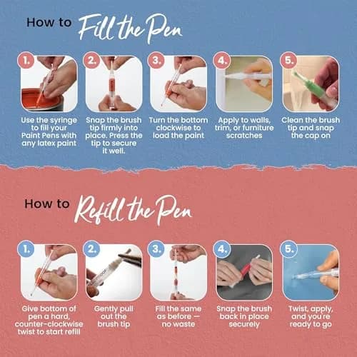 Slobproof Refillable Touch-Up Paint Pen, Pack of 2 - Precision Brush Tip | Mess-Free Tool for Small Areas thumbnail 5