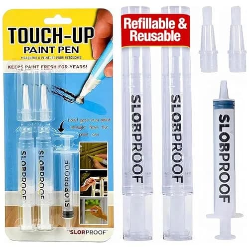 Slobproof Refillable Touch-Up Paint Pen, Pack of 2 - Precision Brush Tip | Mess-Free Tool for Small Areas thumbnail 1