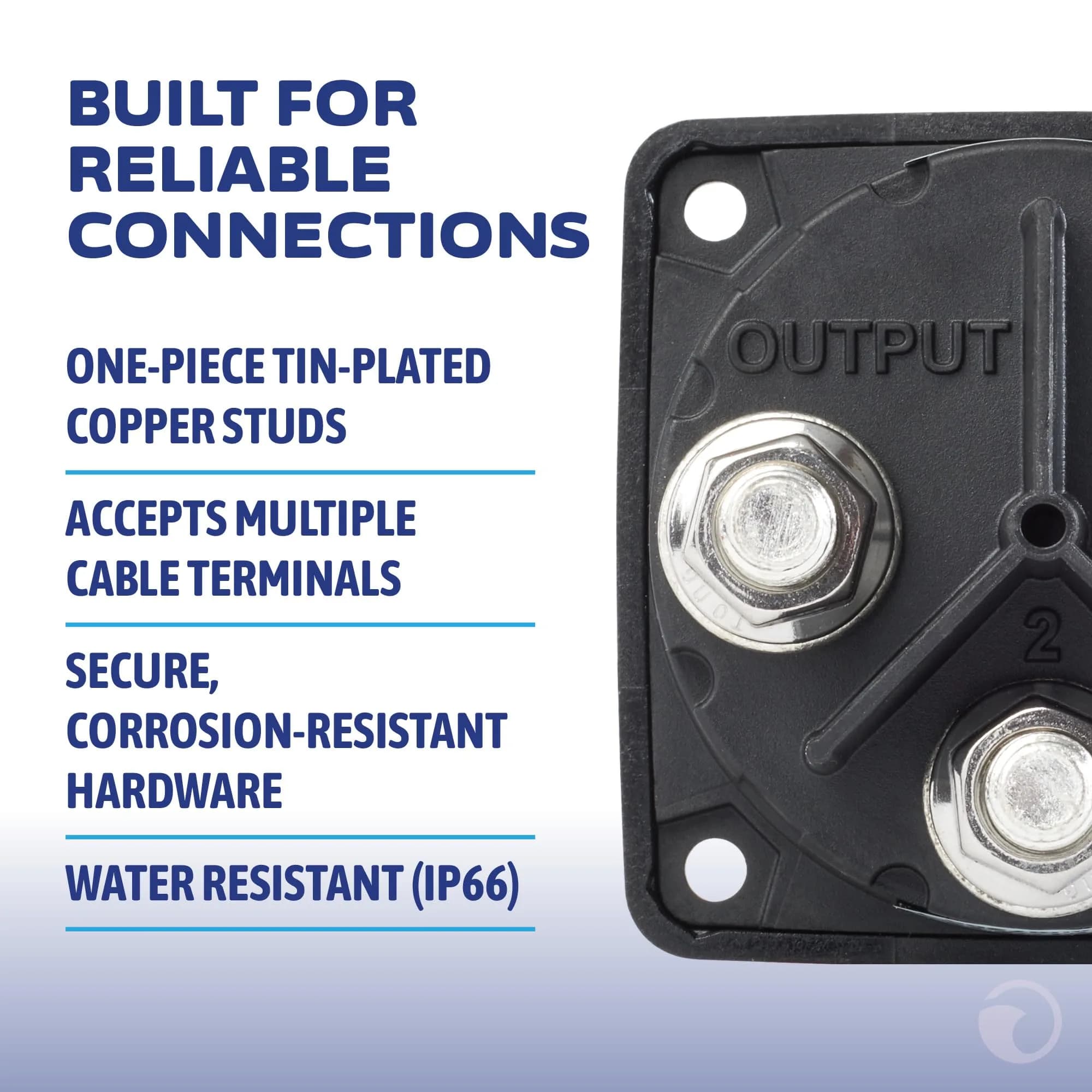 Blue Sea Systems 4-Position Mini Selector Battery Switch, Black | Ignition Protected for Marine Use - view 5