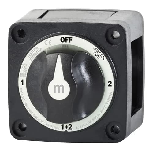 Blue Sea Systems 4-Position Mini Selector Battery Switch, Black | Ignition Protected for Marine Use thumbnail 1