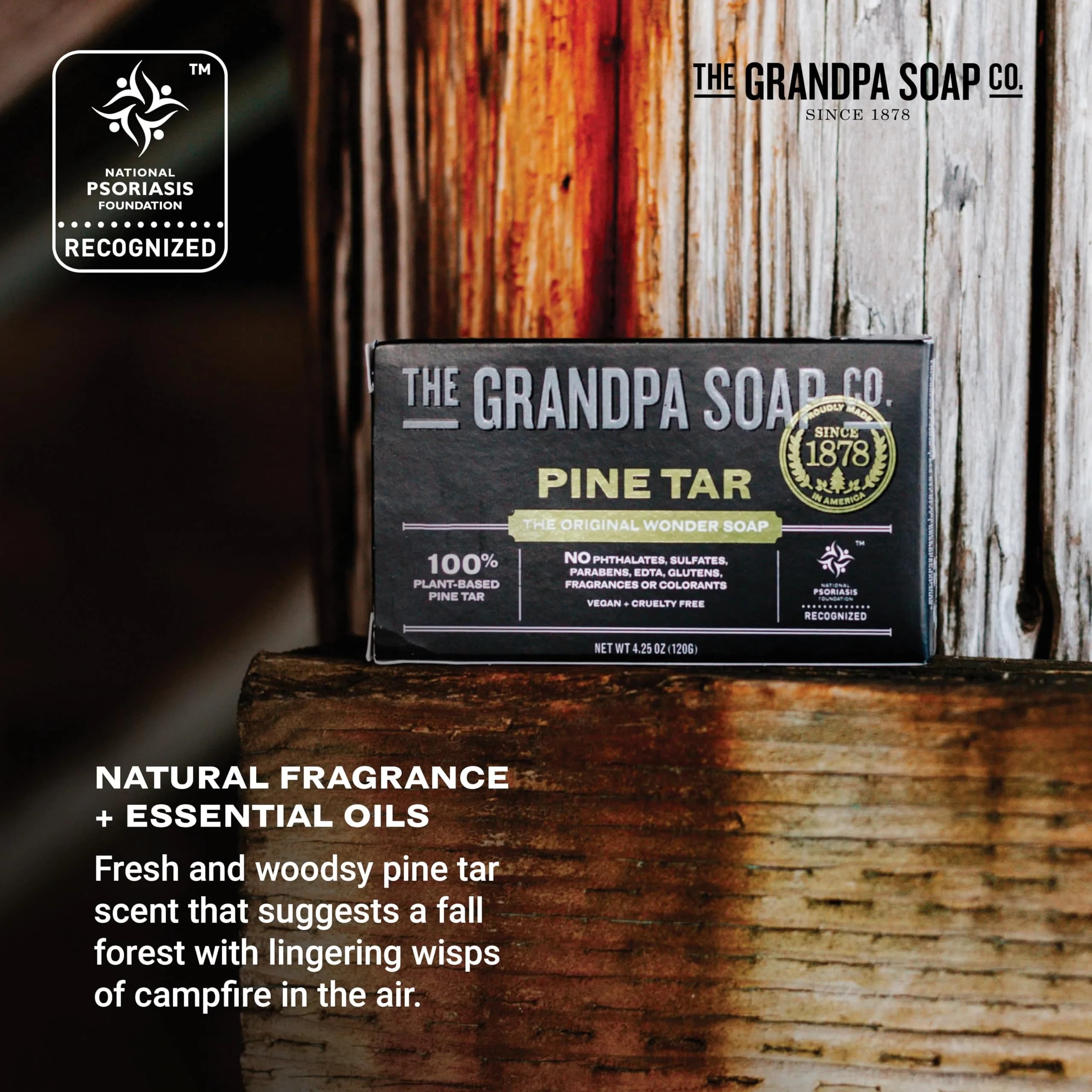 Grandpa's Pine Tar Bar Soap 195 oz (554 g) | 3-in-1 Cleanser Deodorizer Moisturizer for Sensitive Skin - view 5