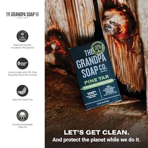 Grandpa's Pine Tar Bar Soap 195 oz (554 g) | 3-in-1 Cleanser Deodorizer Moisturizer for Sensitive Skin thumbnail 6