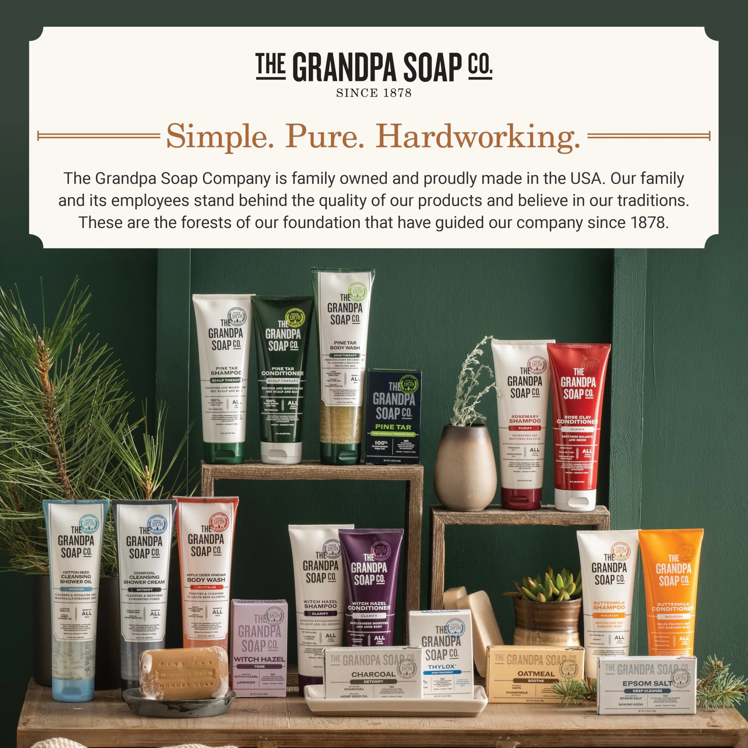 Grandpa's Pine Tar Bar Soap 195 oz (554 g) | 3-in-1 Cleanser Deodorizer Moisturizer for Sensitive Skin - view 7