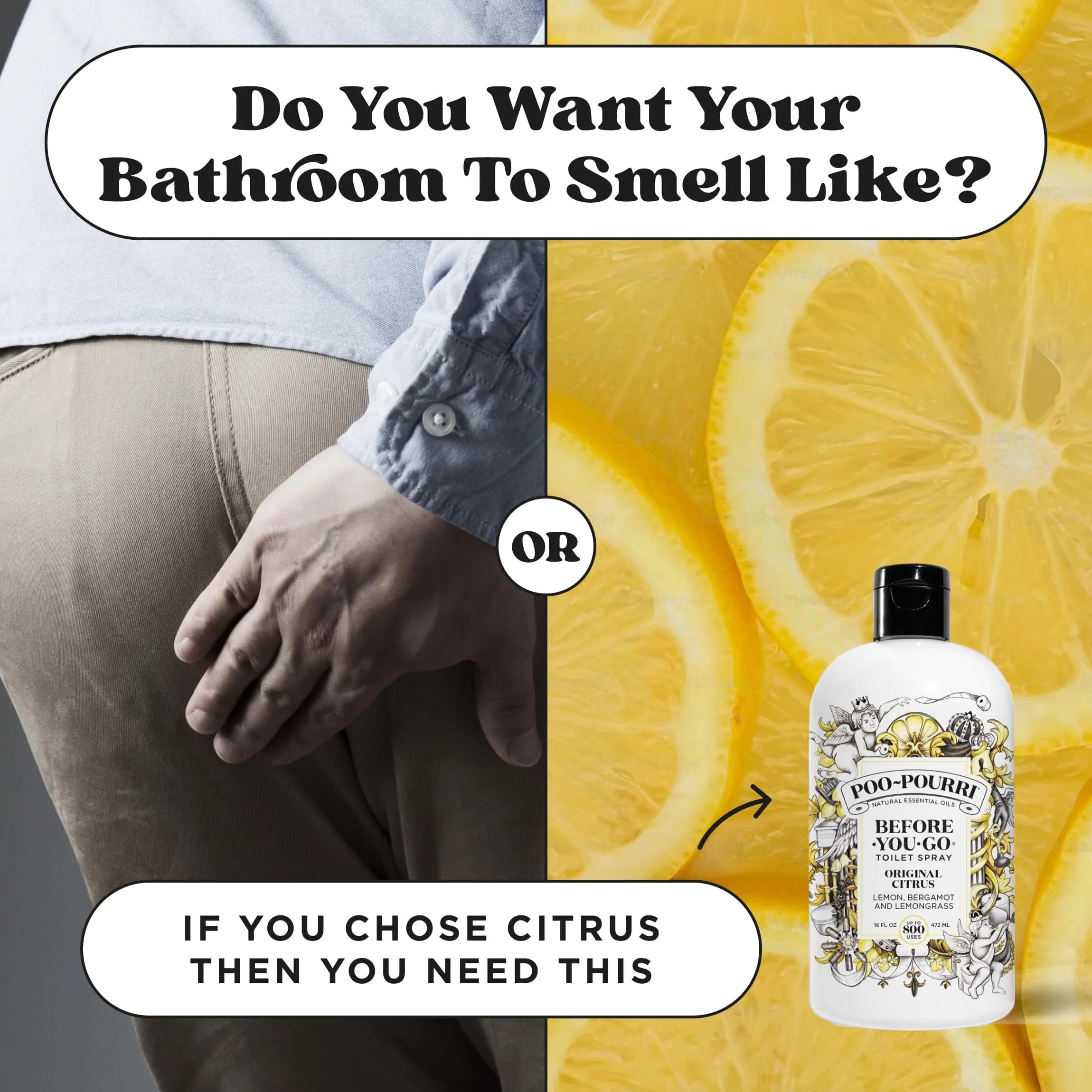 Poo-Pourri Before-You-Go Toilet Spray Refill, Original Citrus 473ml (16 Fl Oz) | Traps Odor Before It Begins - view 7