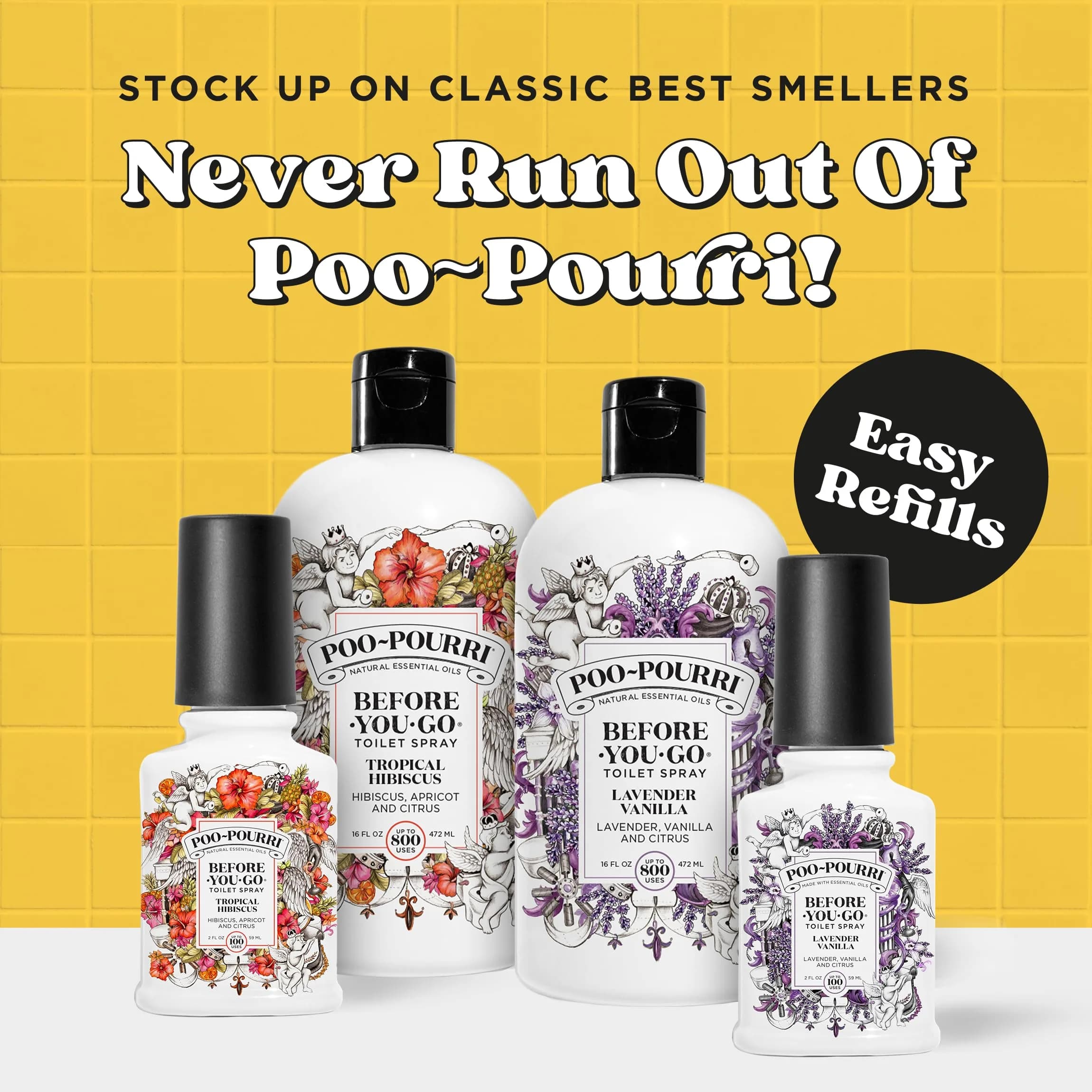 Poo-Pourri Before-You-Go Toilet Spray Refill, Original Citrus 473ml (16 Fl Oz) | Traps Odor Before It Begins - view 3