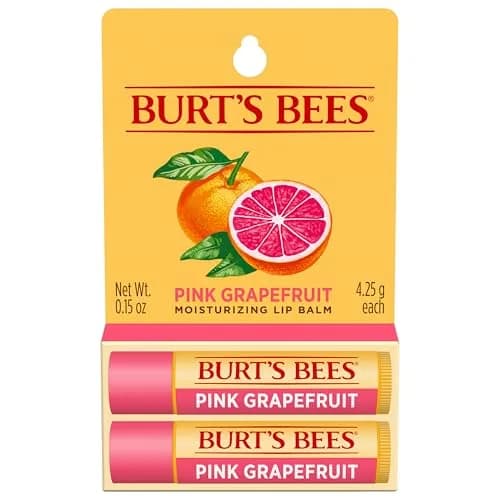 Burt's Bees Pink Grapefruit Tint-Free Lip Balm, 2 Count | Natural Conditioning Lip Treatment thumbnail 1