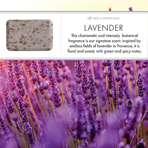 Pre de Provence Shea Butter French Moisturizing Soap Bar, Lavender | Long Lasting Rich Lather, Quad Milled, 5.3 Oz thumbnail 2