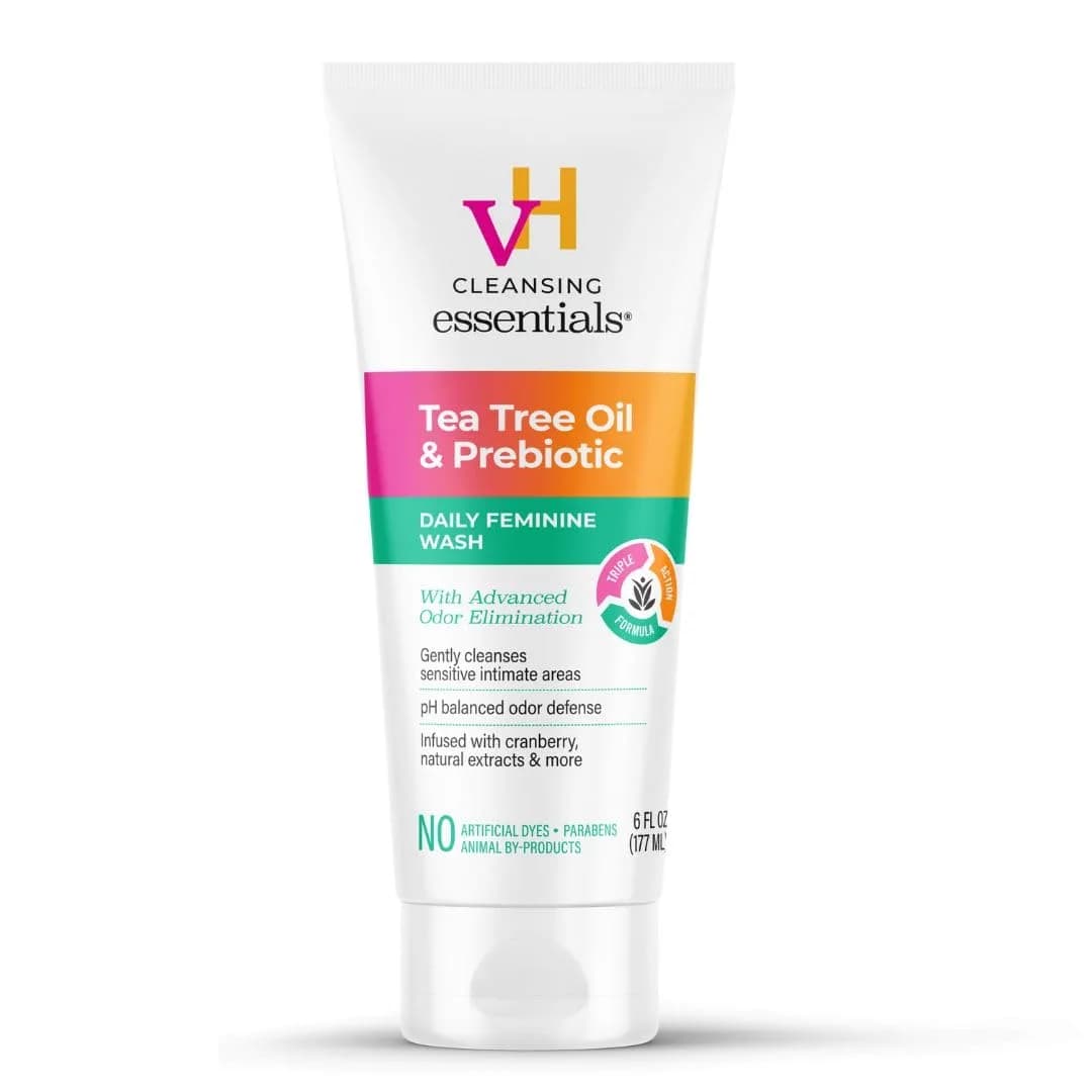 vH essentials pH Balanced Daily Feminine Wash 177ml (6 Fl Oz) | Gentle Cleansing with Tea Tree Oil & Prebiotics - main product image