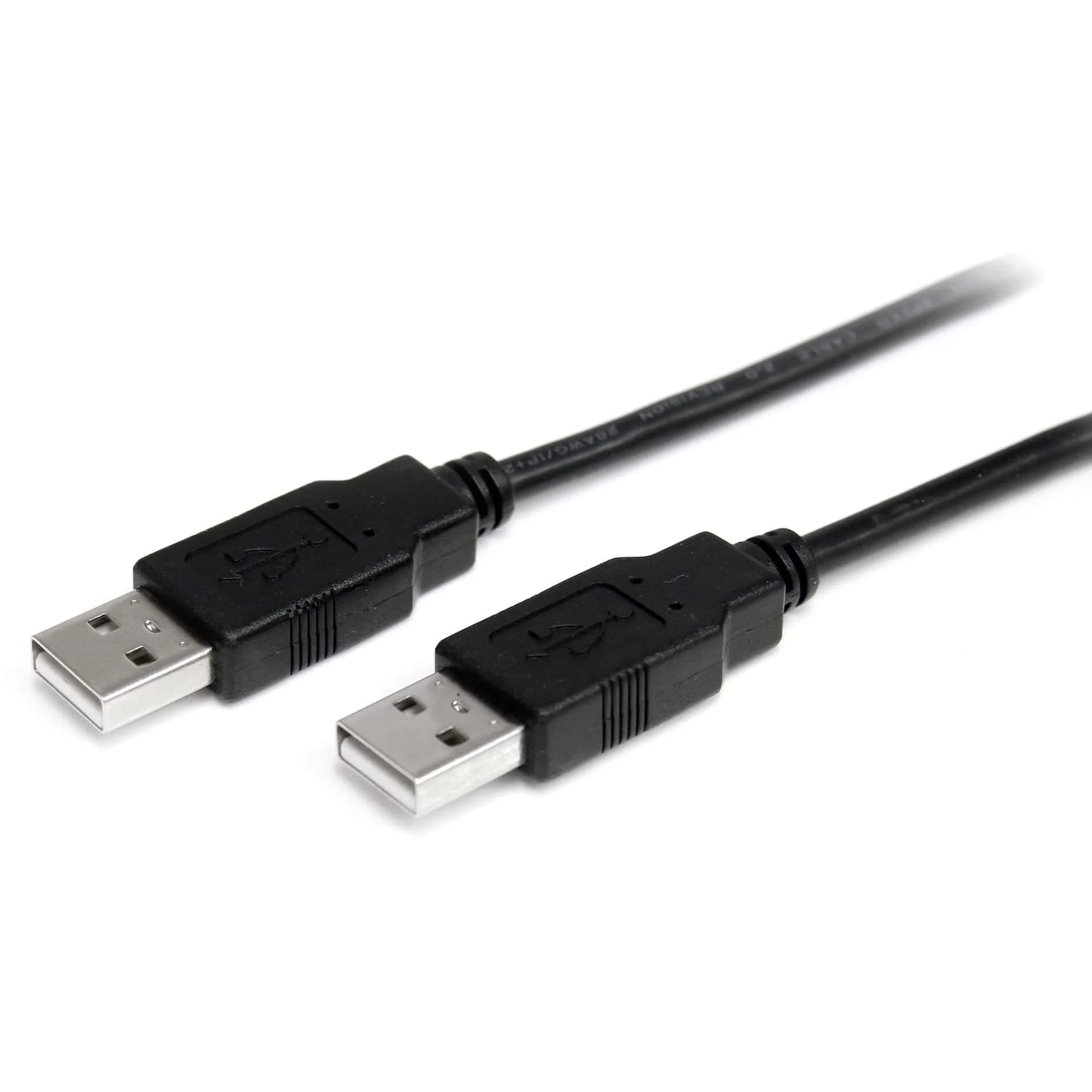 StarTech 2m USB 2.0 USB-A to USB-A Cable, Male to Male | 6.6 ft, Supports USB 2.0 up to 480 Mbps — Black
